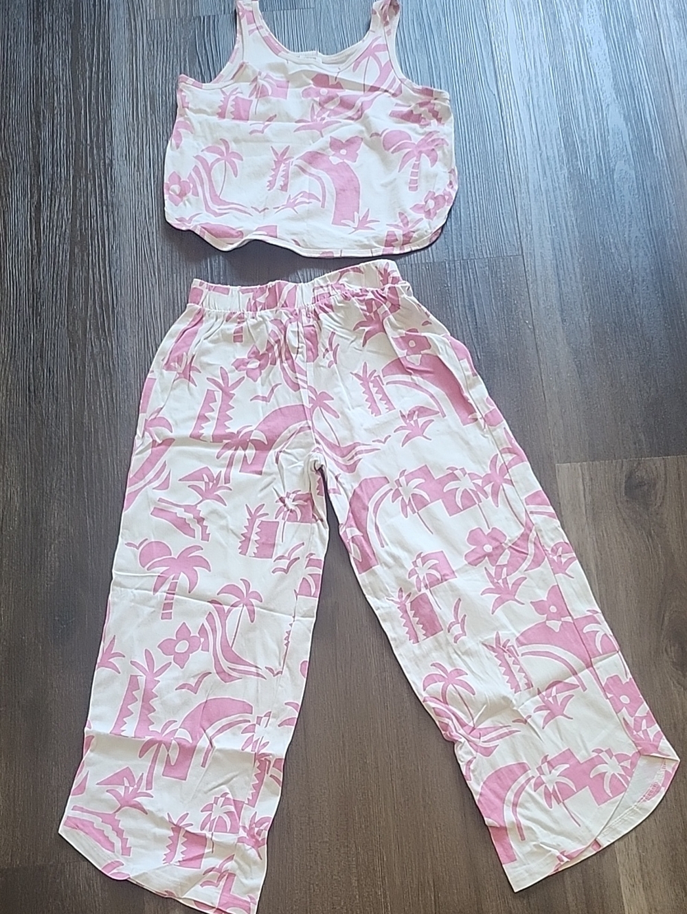 Zara Girls Floral Two-Piece Set Pink & White Size 10